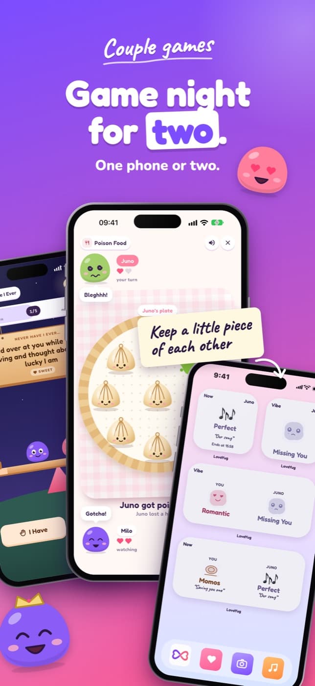 LoveYug store screenshot: couple games for two.