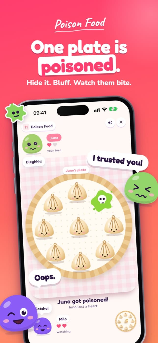 LoveYug store screenshot: Poison Food, one plate is poisoned.